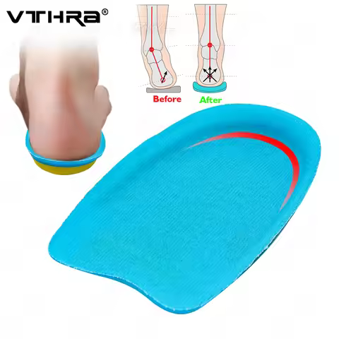 VTHRA Silicone Gel Heel Spur Pads Half Insole for Foot Plantar Fasciitis Achilles Tendonitis Care Pa