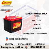 CENTURY MARATHONER MAX 75D23L AUTOMOTIVE CAR BATTERY