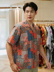 (JUN) Hawana Short Sleeves เสื้อเชิ้ตแขนสั้นฮาวานา Multi Pattern Red