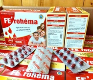 viên uống  Fe Rohéma fe folic  bổ sung sắt và acid folic giảm thiếu máu do thiếu sắt hỗ trợ quá trìn