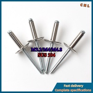 304 Stainless Steel Large Flange Blind Rivet Paku Rivet Kepala Lebar Tahan Karat M3.2/M4/M4.8*L=6.4-