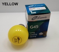 LUMIC G45 1W B22 LED COLOUR BULB X 10 UNIT