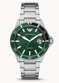 Emporio Armani นาฬิกาข้อมือผู้ชาย Diver Green Dial Silver รุ่น AR11338 AR11339 AR11340