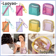 LUOYAO1 Mesh Cosmetic Bag, Dopamine Color Toiletry Storage Bag, Large Capacity Candy Color Make Up
