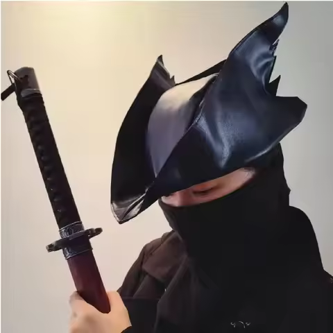 Blood Source Old Hat Cosplay PU Leather Peripheral Costume Dark Souls Ring Assassin Ninja Hat Vampir
