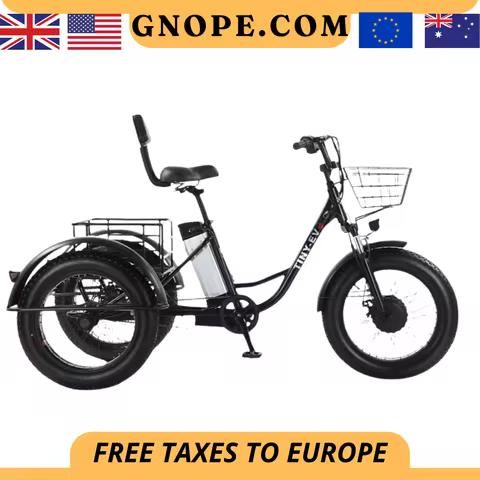 Fat Tire Electric Bicycle 20 Inch 3 Wheel Electric Cargo Bike For Adults Women Men Powerful 48V 500W
