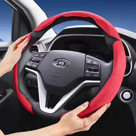 Suitable for Hyundai Sport Suede Steering Wheel Cover with Split Snap-On Design for Tucson Elantra A