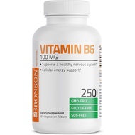Bronson Vitamin B6 100mg Premium Vitamin B6 Supplement, 250 Tablets