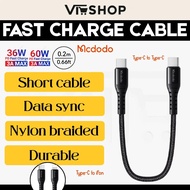 【100% BERKUALITI】Mcdodo Type-C ke Type-C Type-C ke iP 3A 36w 60w 0.2m kabel cas laju pendek powerban
