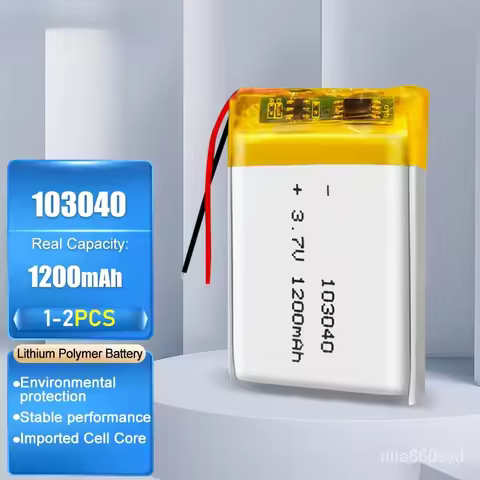 103040 1200mAh 3.7V Li-ion Lipo Lithium Polymer Rechargeable Battery For GPS MP3 Massager VR Glasses