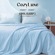 CozyLuxe™ Cooling Ice Silk Summer Blanket – Ultra Soft  Lightweight & Breathable Comforter for Hot W