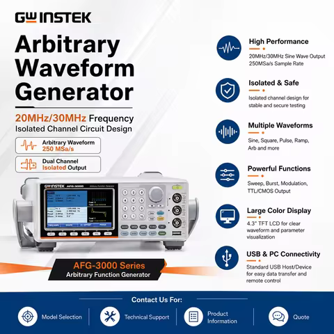 GW INSTEK AFG-2225 AFG-3081 Programmable Signal Source, Arbitrary Function Generator for Electronic 
