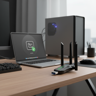 AX900 WiFi Bluetooth USB Dongle with Dual-Band Antenna, No Driver Needed for Windows  AX900 WiFi Blu