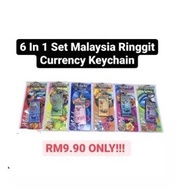 [Malaysia Souvenir] 6 In 1 Set Keychain & Magnet Malaysia Ringgit Currency Note Malaysia