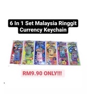 [Malaysia Souvenir] 6 In 1 Set Keychain &amp; Magnet Malaysia Ringgit Currency Note Malaysia