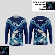 Baju Kaos Jersey Mancing Mania Keren Custom Fishing Lengan Panjang -