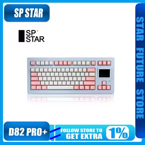 Sp Star D82 Pro+ Mechanical Keyboard 3mode Wireless Bluetooth Display Screen Rgb Custom Hot Swap Gam