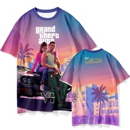 2025 summer new GTA 6 loose casual short sleeved T-shirt men's and women's fashionable top