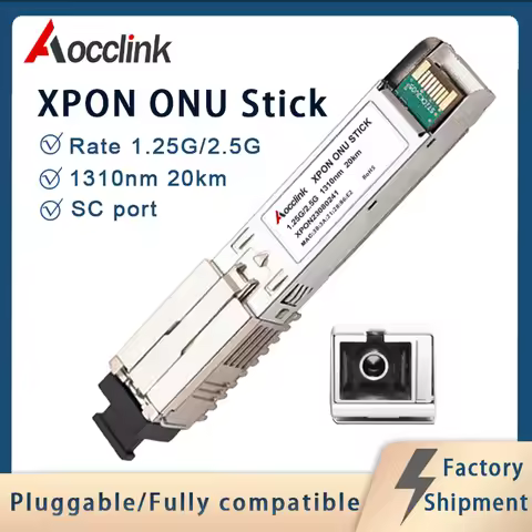 1.25G, 2.5G XPON ONU STICK 1310nm,1490nm 20km; PON EPON GPON SFP module , FTTH With MAC IPOE ; SC Co