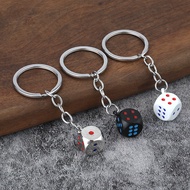Alloy Colorful Dice Keychain Metal Mahjong Dice Car Keychain Pendant Small Gift Hot Sale