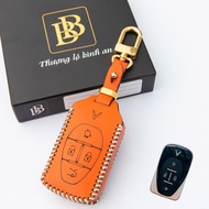( BB ) Vinfast VF6, VF7, VF8, VF9 Genuine Cow Leather Car Key Cover engraved with leather car owner'