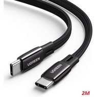 Ugreen 10969 2M 60W black USB type C flat cable plated with anti-interference nickel US331