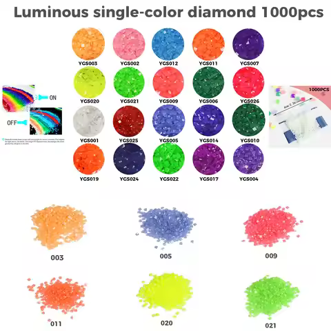 Single Color Diamond Beads for 5D Diamond Painting Accessories, Glow in The Dark Luminous Diamond Pa