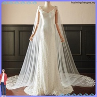 3*3M Cathedral Wedding Cape Veil Sequined Lace Shawl Bridal Shoulder Veils Tulle Long Cape Cloak Wed
