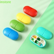 INSTORE Pill Container, Dustproof Mini 6 Lattices Pill Box, Cute Plastic Capsule Shape Medicine Case Home
