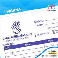 Cetak Nota Custom 1 Ply 1 Rim Kertas Hvs Buram Invoice Faktur Form [