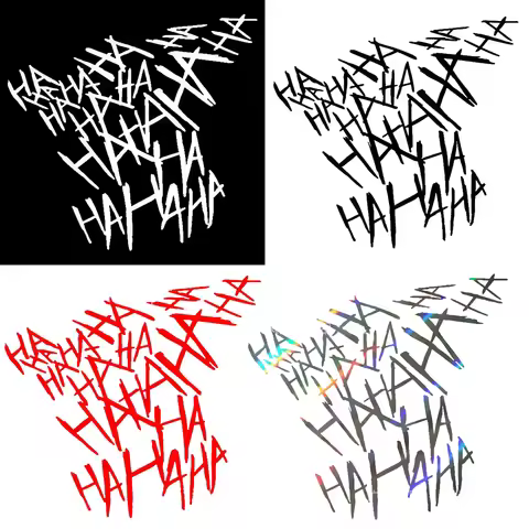 HAHAHA Motorcycle Helmet Sticker Funny Joker Motorcycle Car Sticker Waterproof Vehicle Reflective St