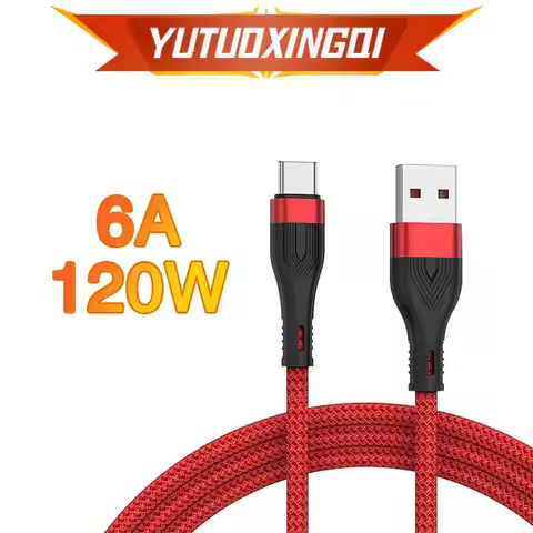 120W USB Type C 6A Data Cable Usb Super Fast Charge Android Usb-c 120W Reinforcement Of Joint For Xi