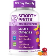 SmartyPants Toddler Multivitamin Gummies - Improved Formula: Omega 3 (DHA/EPA), Vitamins D3, C, Vita