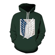 Attack on Titan Hoodie Anime Sweater 3D Print Jacket Outerwear