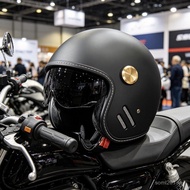 Oversized 3XL Helmet Motorcycle Three Quarter Cruise Double Lens Helmet Unisex Motorcycle Retro Helm