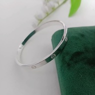 Pure Silver 9999 Sterling Silver Glossy Bracelet Female Closed Fashion Classic Young Simple Bracelet