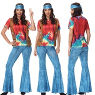 [cosplay] Retro Disco Hip-Hop Retro 70s 80s Costume Disco Hippie Costume Nightclub Stage Wan