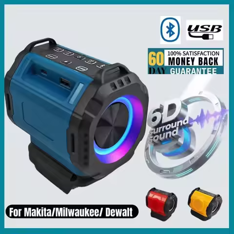 Speaker Bluetooth For Milwaukee/Makita/Dewalt/Bosch 18V 20V Battery With USB Type-C Port Charge Play