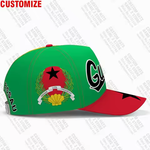 Guinea Bissau Baseball Cap Custom Made Name Number Team Logo Gw Hats Gnb Country Travel Guinee Natio