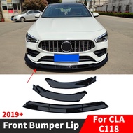 Body Kit Front Bumper Lip Guard Chin Diffuser For Mercedes Benz CLA C118 2019-2022 W118 220 260 180 