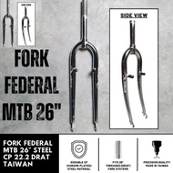 Fork 26 Mtb Federal Platinum Classic Cp Chrome Threaded Head Tube Insert 22.2 Rim V Brake Cp Chrome 