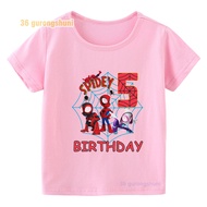 children clothing Spiderman Kids t shirt for girl Short Sleeve summer top Spidey and His Amazing Fri