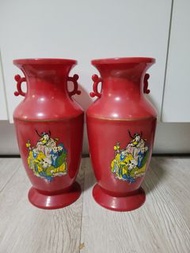 二手 2個65 中元拜拜 敬神用品 塑膠福祿壽花瓶