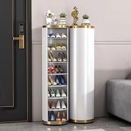 360 Rotating Shoe Rack,Round Spinning Shoe Cabinet,Shoe Organizer Storage,Shoe Shelf Modern Tall,Adjustable Partition,for Entryway Hallway Corner (Size : Level 8/39cm)