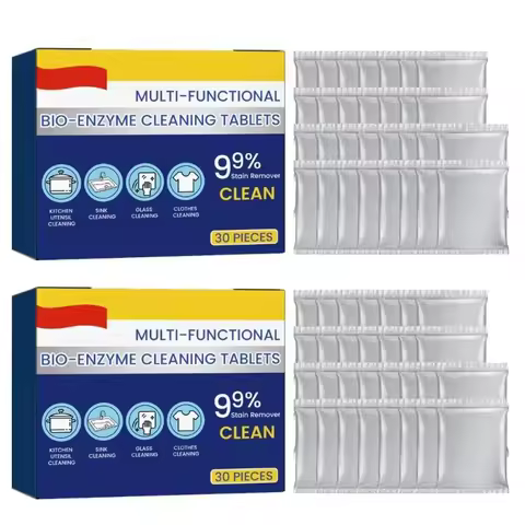 30/60Pcs Multi-functional Bio-Enzyme Cleaning Tablet Laundry Effervescent Tablet