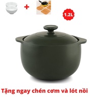 [Free Rice bowl and pot liner]Vesta 1.2 L health pot (tall round pot) + lid