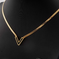 Hyl Jewelry 407N Kalung Stainless Wanita Karat Emas Silver Asli Panjang Muda Dan Anti Luntur