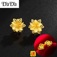 Original 916 Gold Earrings Women's Large Flower Earrings Pure Gold Anting Emas 916 Original Malaysia Subang Telinga Pere