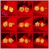 GW Jewellery Fashion Accessories Subang Emas 916 Korea &amp; Bangkok- 1 Pasang Subang Earrings Gold Plated anting perempuan耳環 耳环