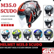 GIVI Helmet M35.0 SCUDO Black Cover Double Visor Helmet Size S - XXL with Design and Plain Color 100